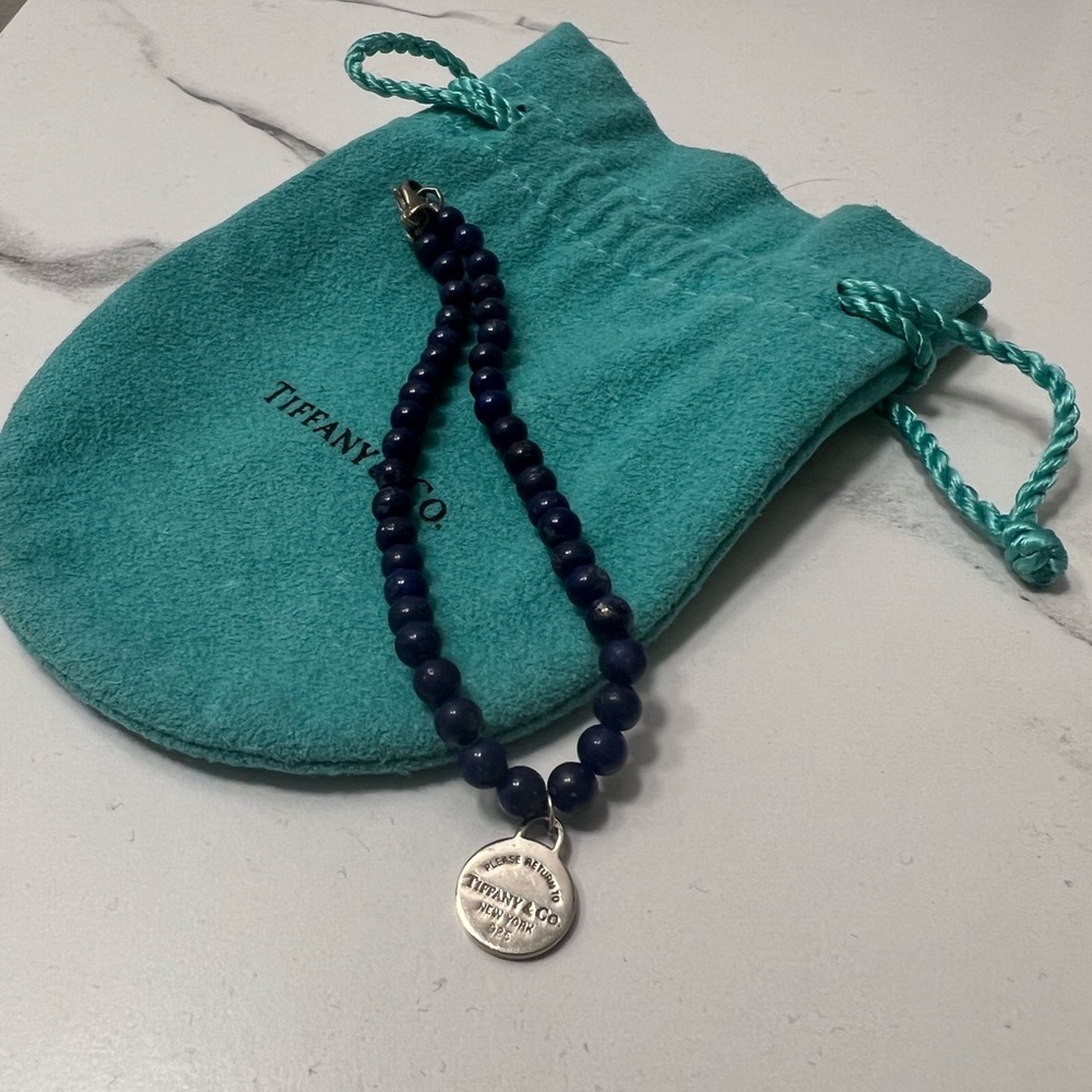 Tiffany Blue Circle Tag Bead Bracelet